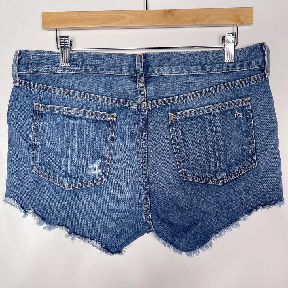 Rag & Bone Womens 28 Cut Off Denim Jean Shorts in Johny Wash Ripped Cotton - Picture 2 of 10